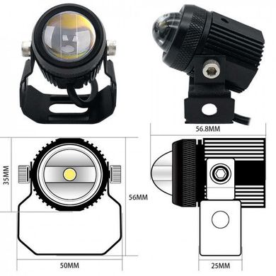 Купити Протитуманні LED Фари D35 мм / Лінзовані / 12-36V / Радіатор + кулер / 6000K / 3000 Lm / 2 шт 31784 Протитуманні фари LED з лінзою і світло-тіньової кордоном