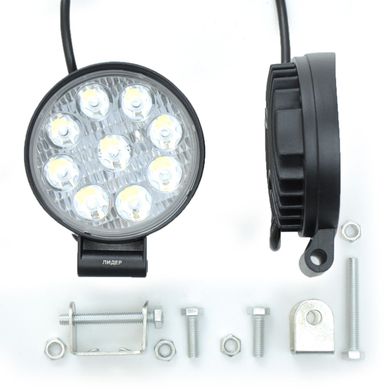 Купити Додаткова LED фара 27W (3W*9) 12-30V / 85x100x30 mm Дальній 2 шт (3633) 8478 Додаткові LЕD фари
