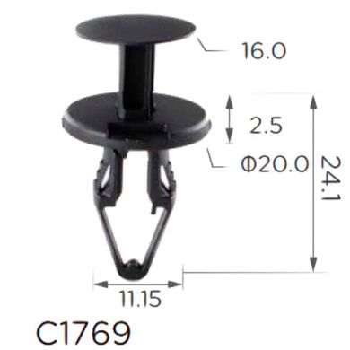 Купити Кліпса кріплення Натискна Розпірна GM OPEL CHEVROLET CADILLAC BUICK (1816589 11589293 11843) C1769 73128 Фіксатор натискного типу
