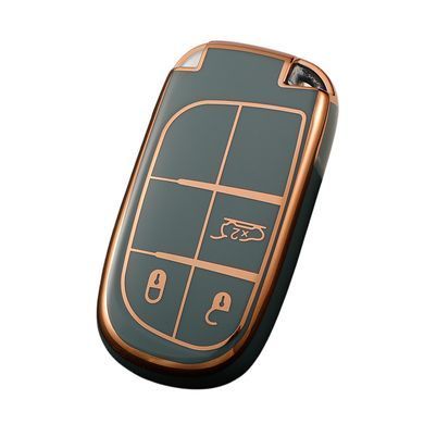 Buy Jeep key case Gray gold edging 50x30 mm (3 buttons) TPU 96256 Car Key Covers (Original)